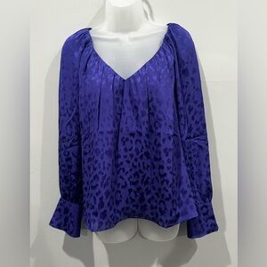 I.N.C. International Concepts Women's Pleated V-Neck Blouse/size L